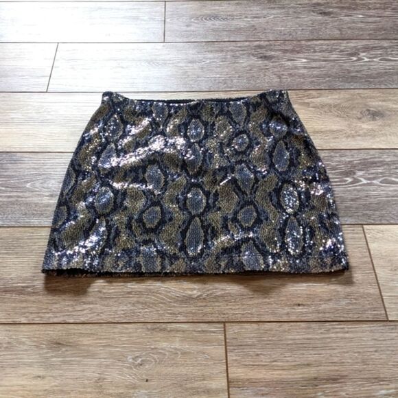 Express xs mini sequin skirt snake skin - Picture 1 of 6